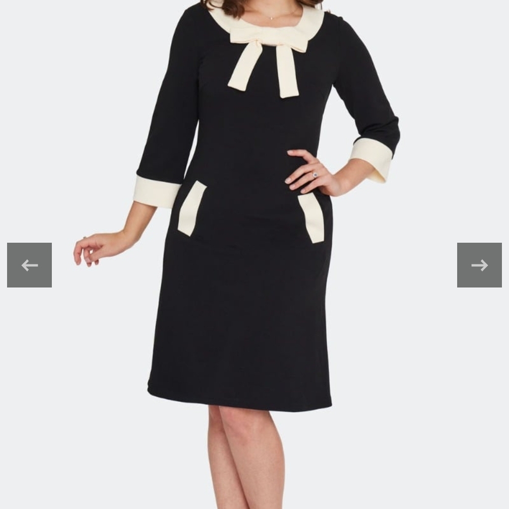 Voodoo Vixen Black Dress with Cream Trim